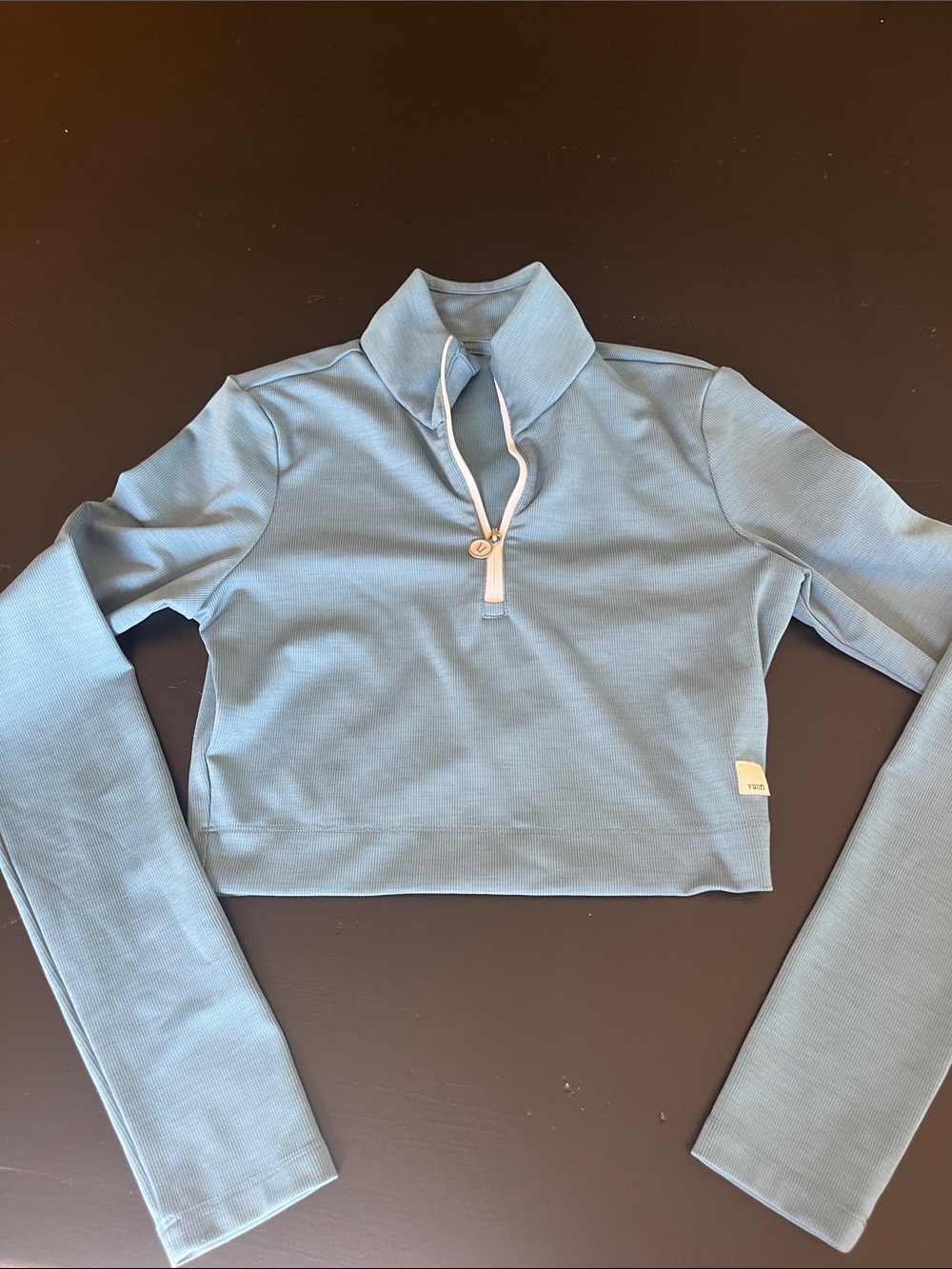 Vuori Light Blue Cropped Half-Zip Pullover